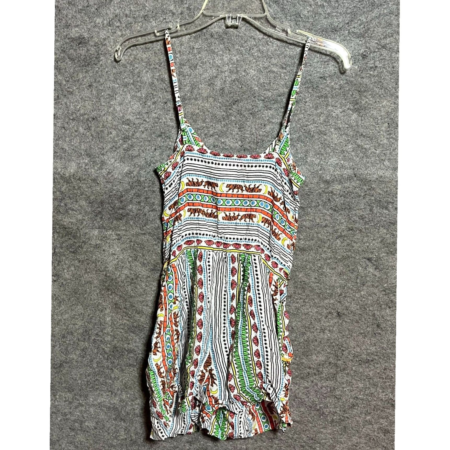 Mara Hoffman Mara Hoffman Romper Swim Cover Up XS Boho Chic Tribal Festival Resort Indie Y2K V-Neck Button Front Drawstring Wide-Leg Size 26" / US 2 / IT 38 - 2 Thumbnail