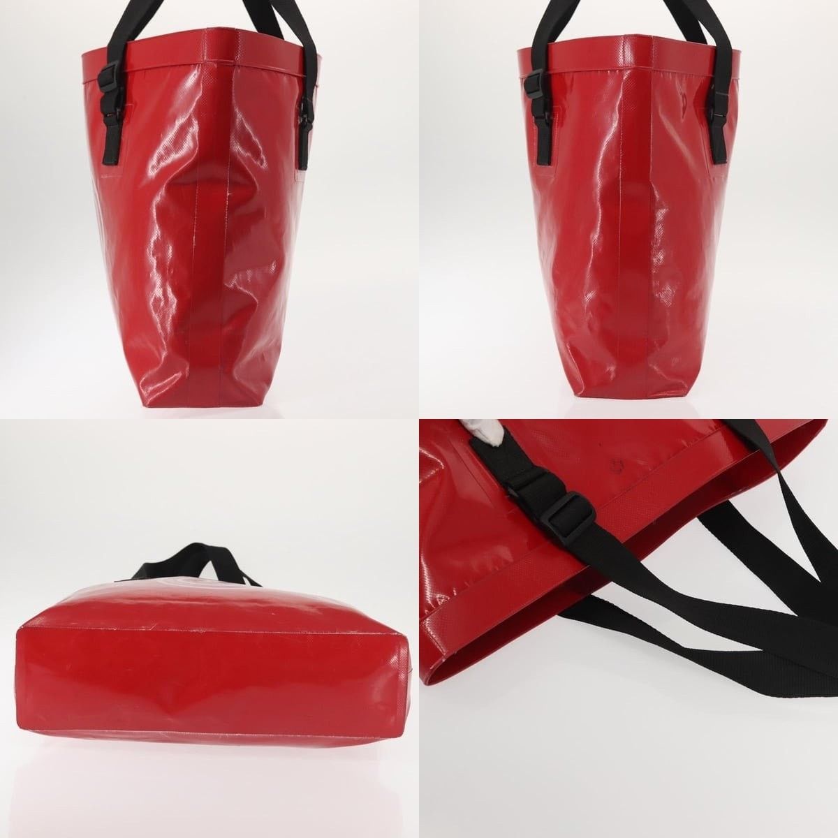 Chanel Chanel Etanche Waterproof Tote Bag Vinyl Red CC Size ONE SIZE - 3 Thumbnail