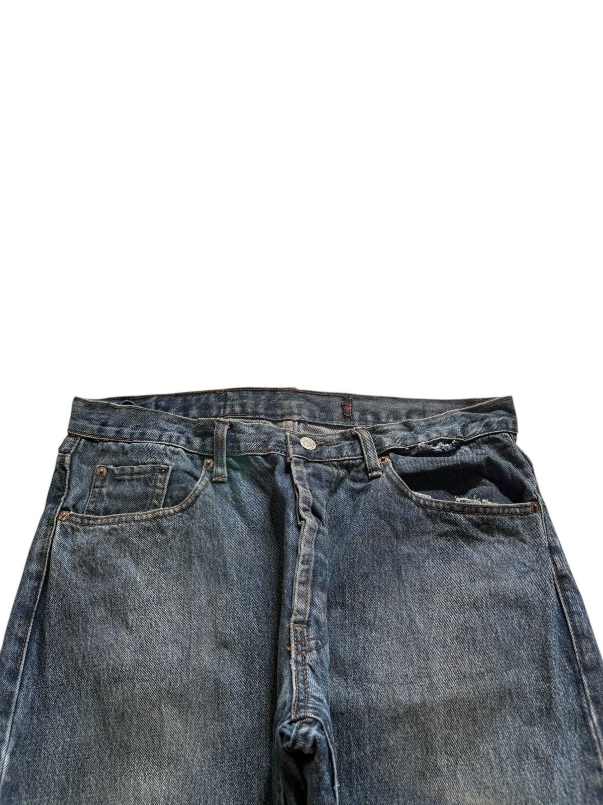 Levi's Vintage 90s Levis 501 Mud Wash Distressed Loose Jeans Size US 36 / EU 52 - 4 Thumbnail