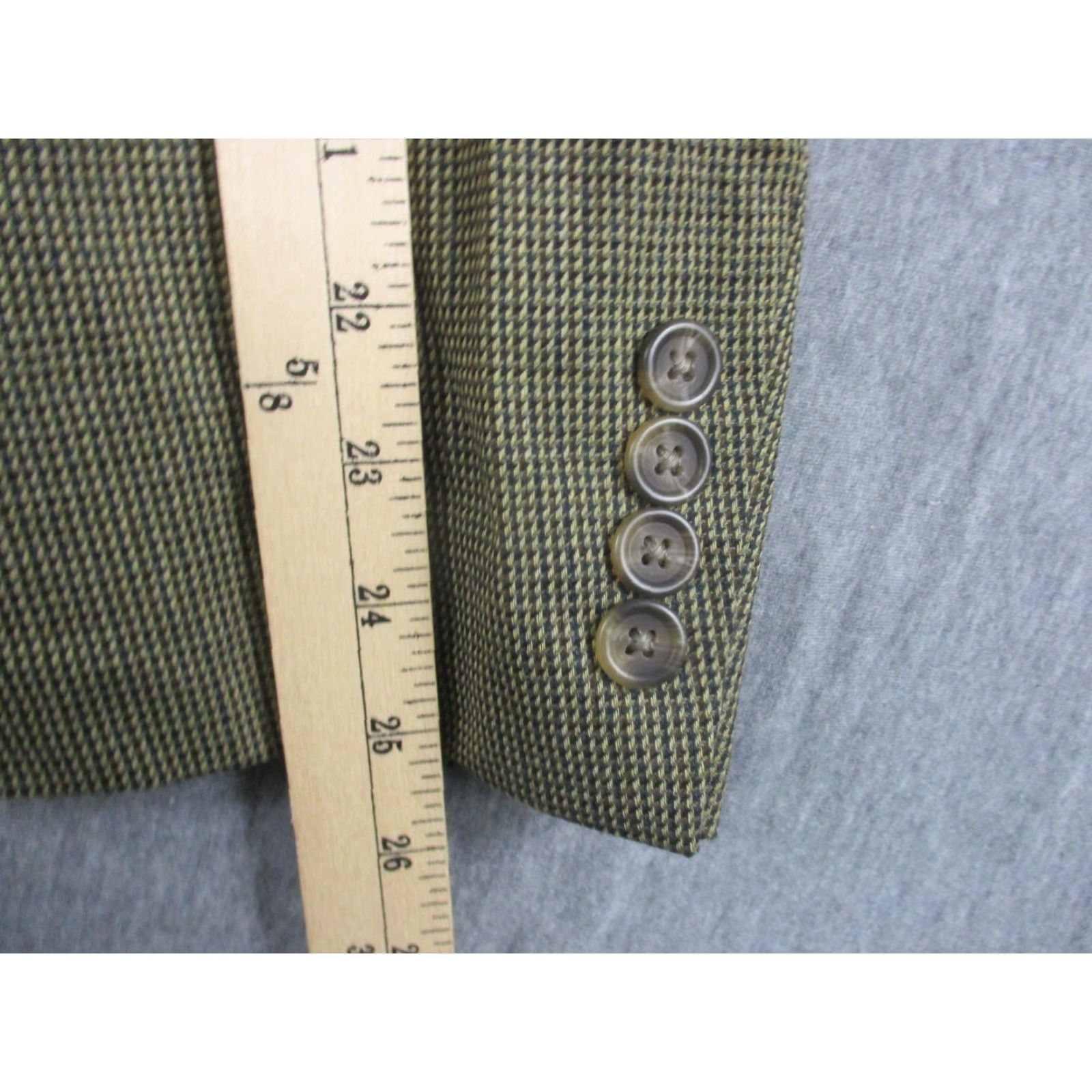 Chaps Chaps Sport Coat Men 46R Brown Wool Tweed Check Two-Button Notch Lapel blazer Jacket Regular Fit Size 46R - 7 Thumbnail