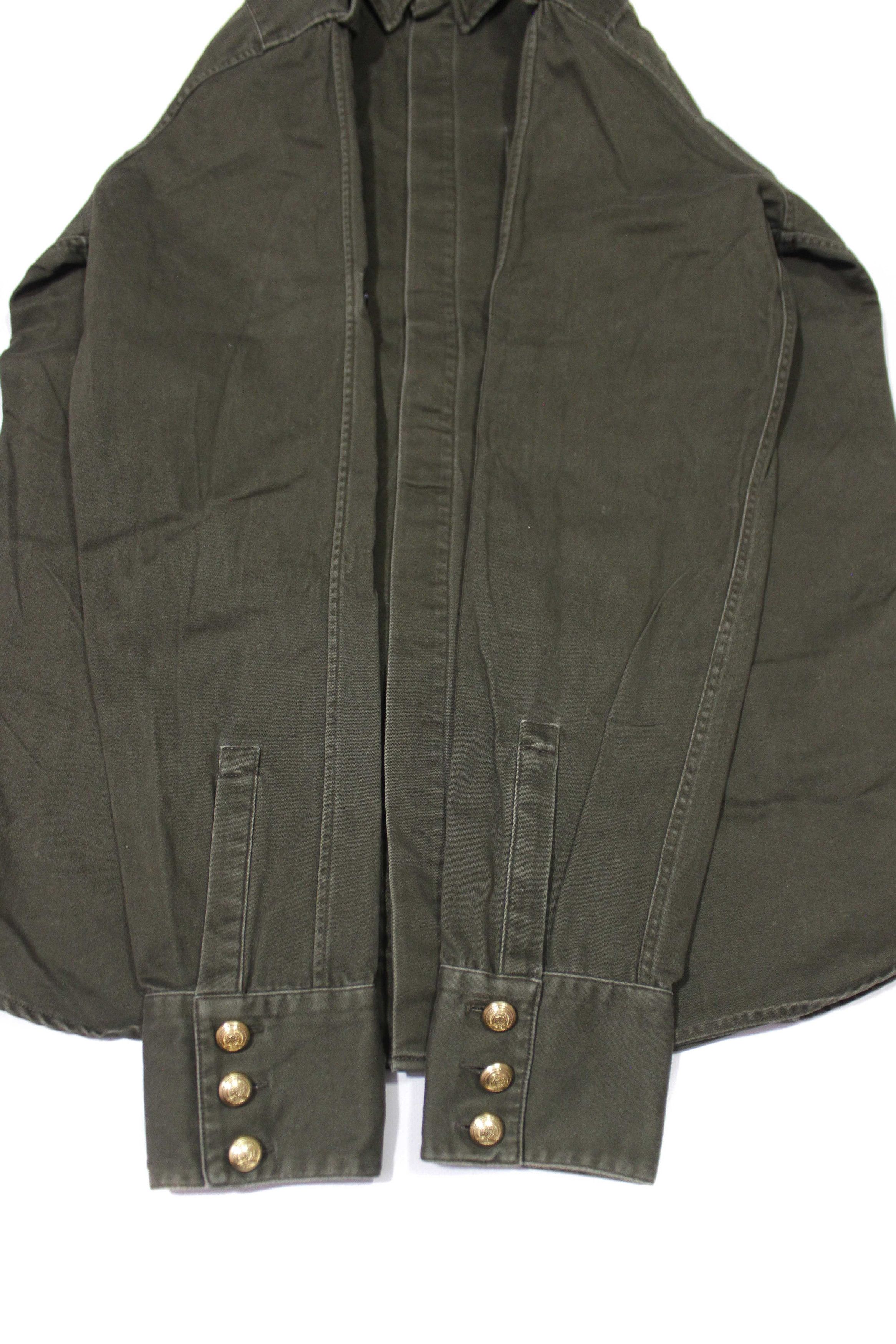 Balmain Military Khaki Shirt Size US M / EU 48-50 / 2 - 5 Thumbnail