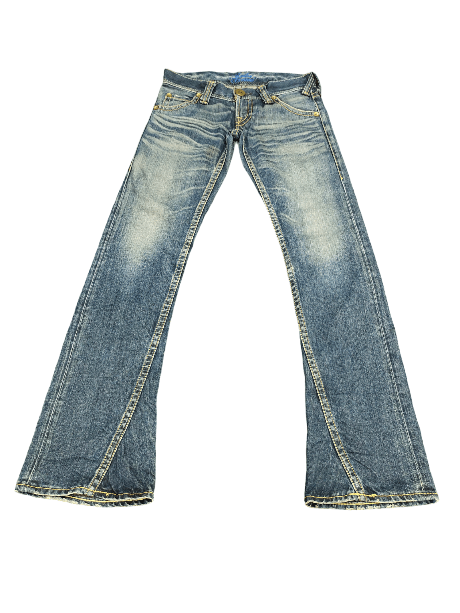 If Six Was Nine Flare Jeans Rodeo Crowns Spiral Cut Faded Low Rise Boot Cut Size US 27 - 2 Thumbnail