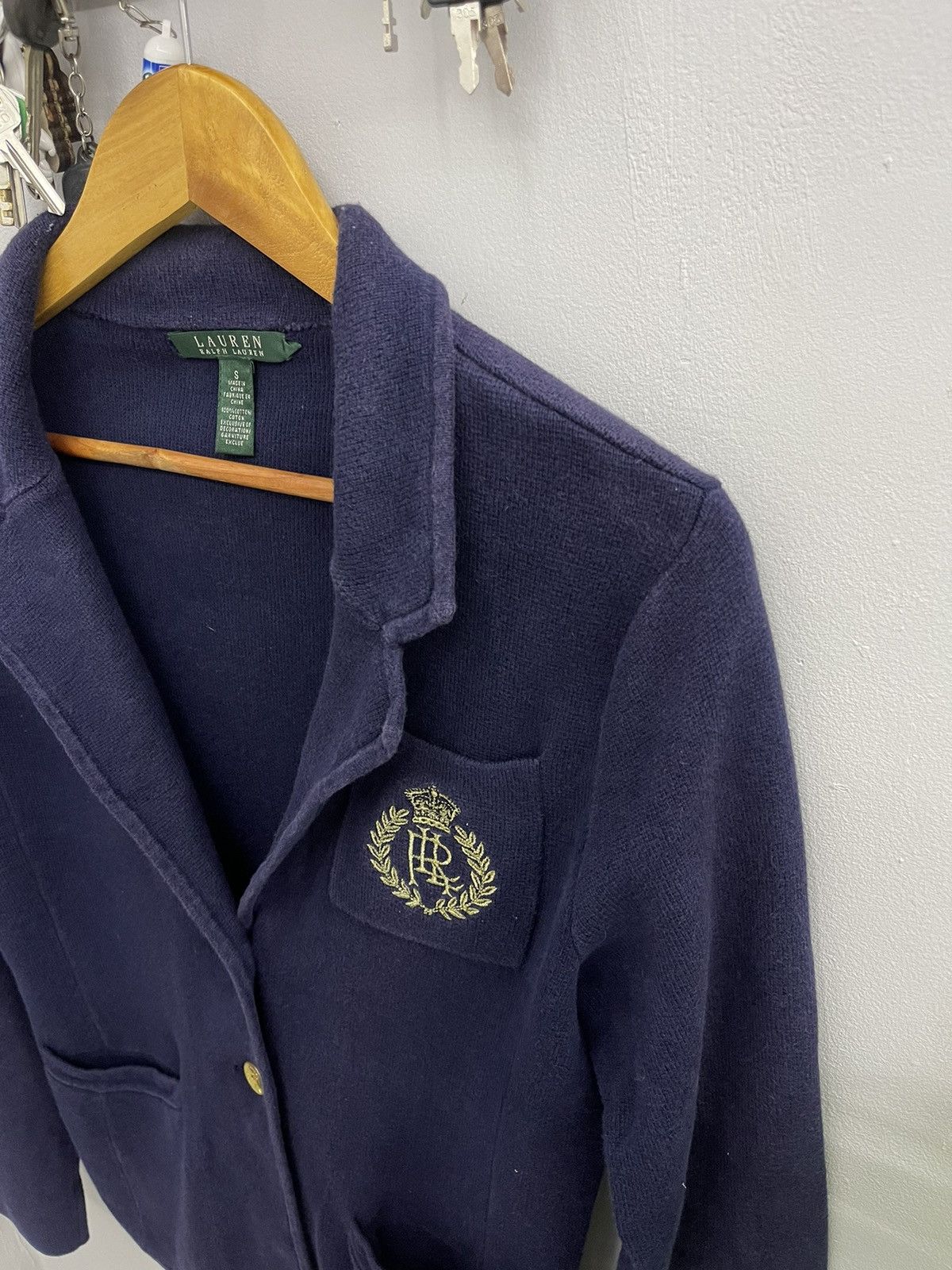 Polo Ralph Lauren Ralph Lauren Navy Knit Crest Blazer - Gold Bullion Patch Size S / US 4 / IT 40 - 6 Thumbnail