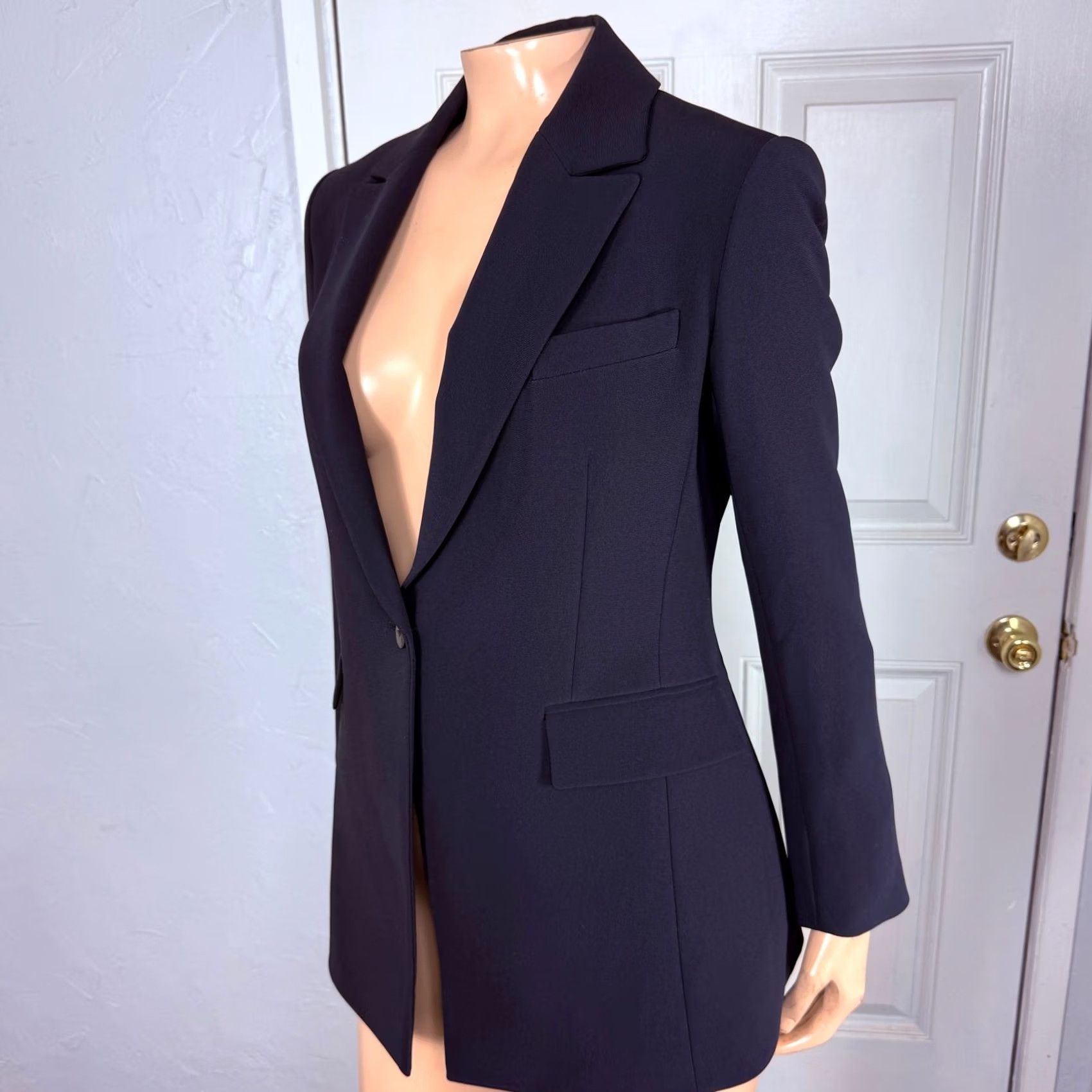 Theory Theory Blazer Women's Jacket 0 Blue Button Knit Short Classic Designer 0 Regular Mens? Womens? Size XS / US 0-2 / IT 36-38 - 3 Thumbnail