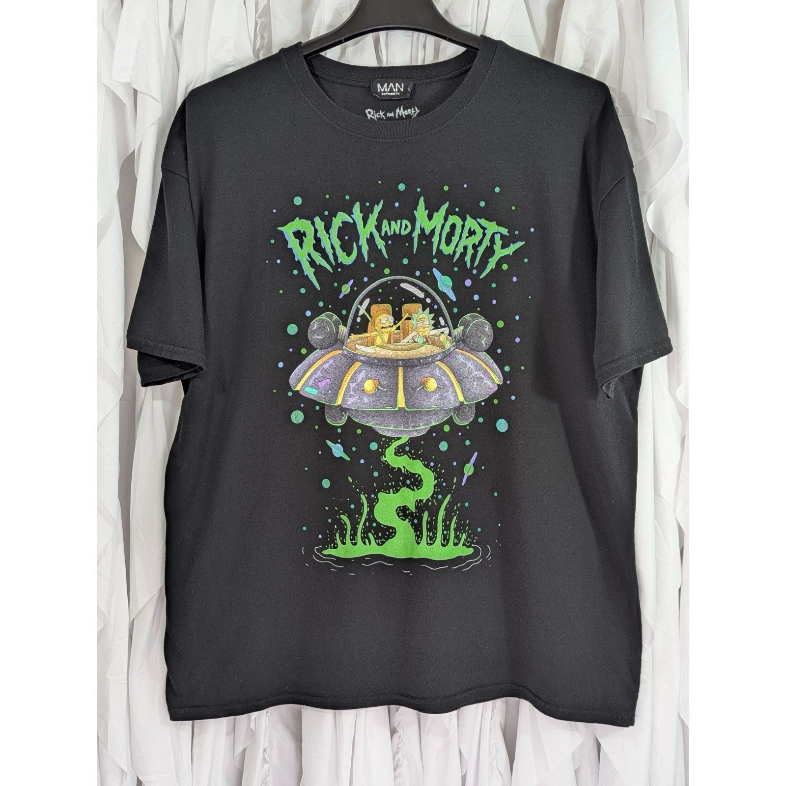 Other BoohooMAN x Rick and Morty Drunk Ship Tee Black Large Size US L / EU 52-54 / 3 - 1 Thumbnail