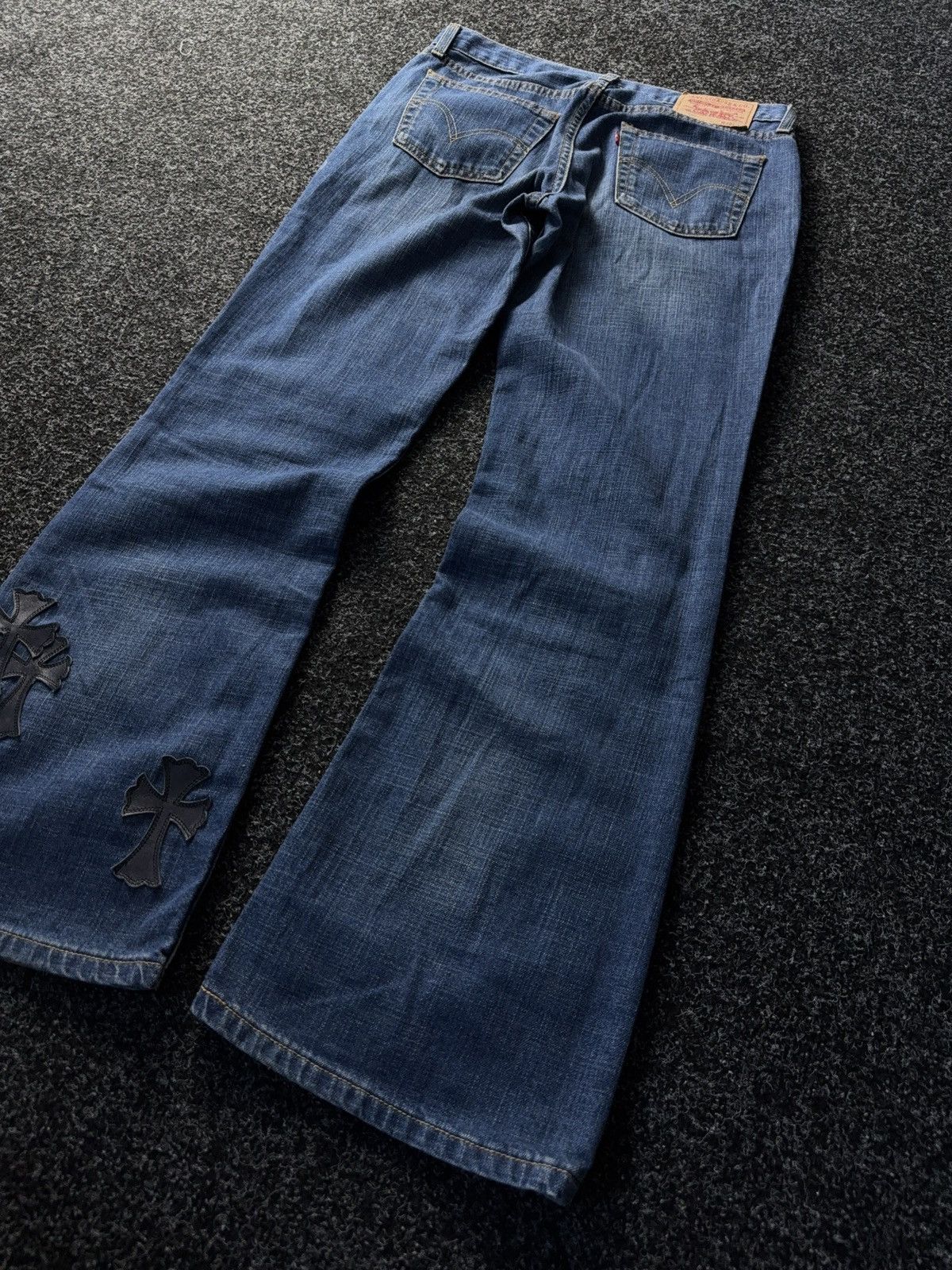 Designer × Japanese Brand × Levi's 🔥Levi’s Flared Chrome Hearts Style Cross Denim jeans Size 30" / US 8 / IT 44 - 13 Thumbnail