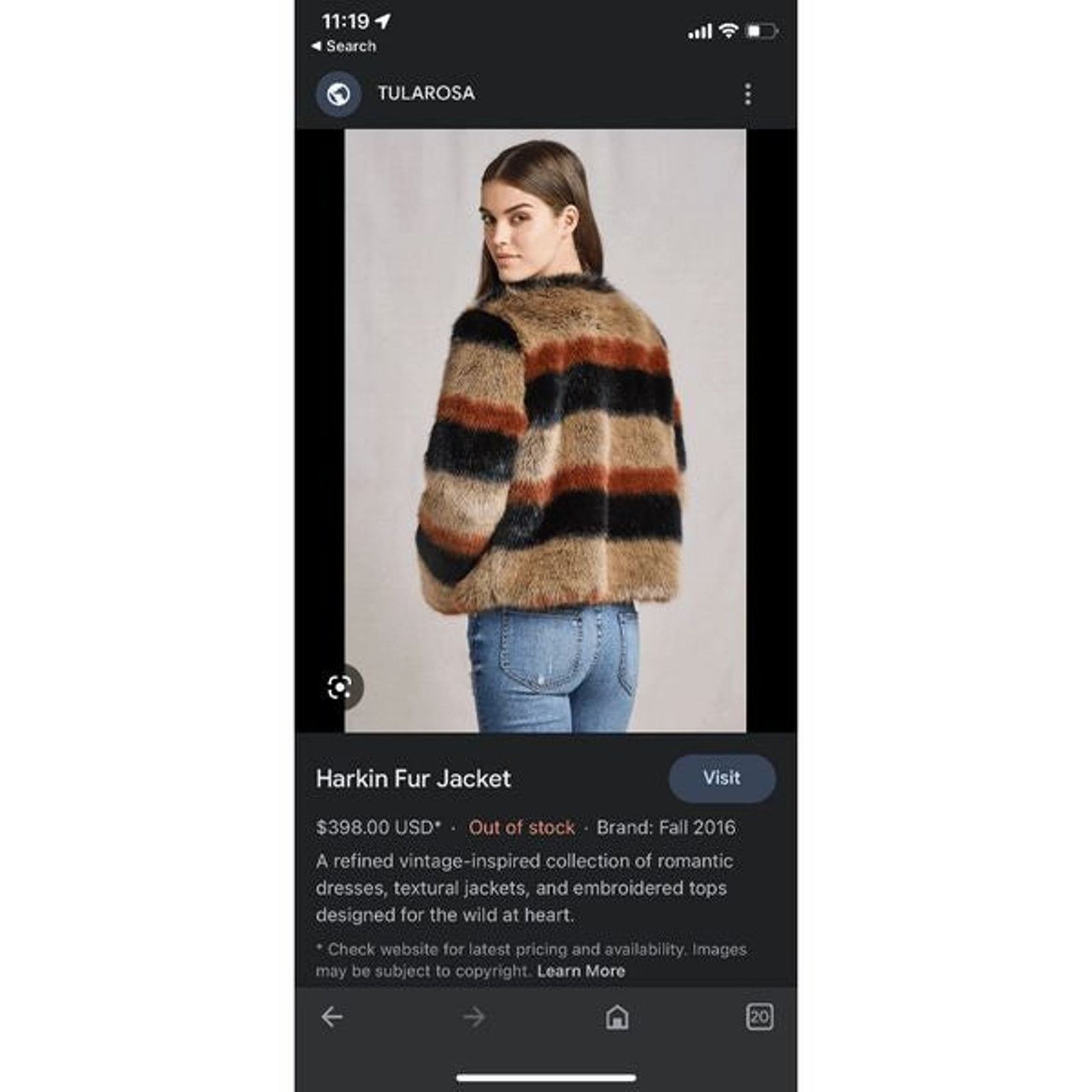 Anthropologie Tularosa Harkin Black Brown fur Jacket, Sz Small, MSRP $398 Size S / US 4 / IT 40 - 4 Thumbnail