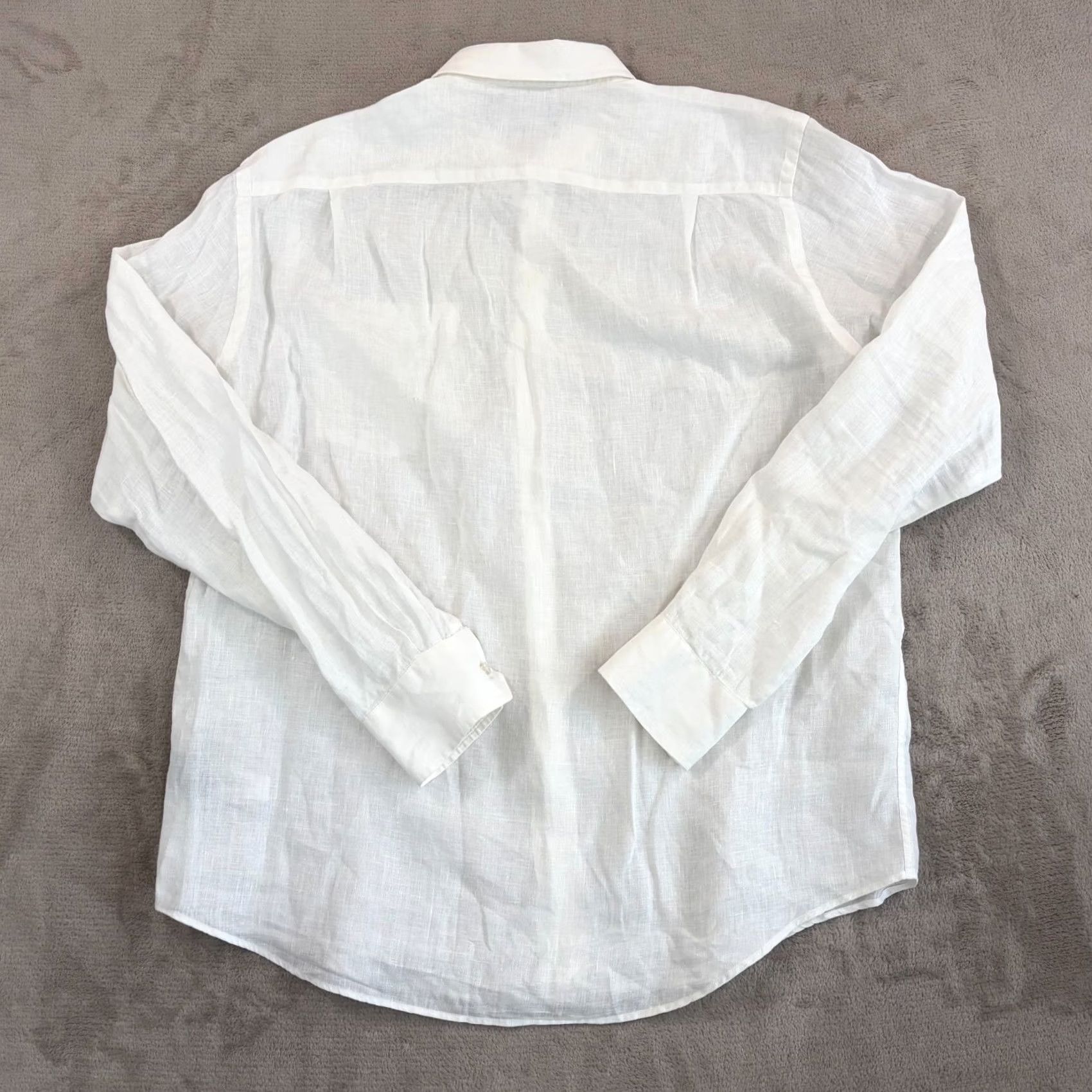 Vilebrequin Vilebrequin Shirt Men XL White Long Sleeve Embroidered Turtle Button-Up Linen Navy, Men's, 100% Linen, Solid, Casual, Travel, Spring Summer Fall Size US XL / EU 56 / 4 - 4 Thumbnail