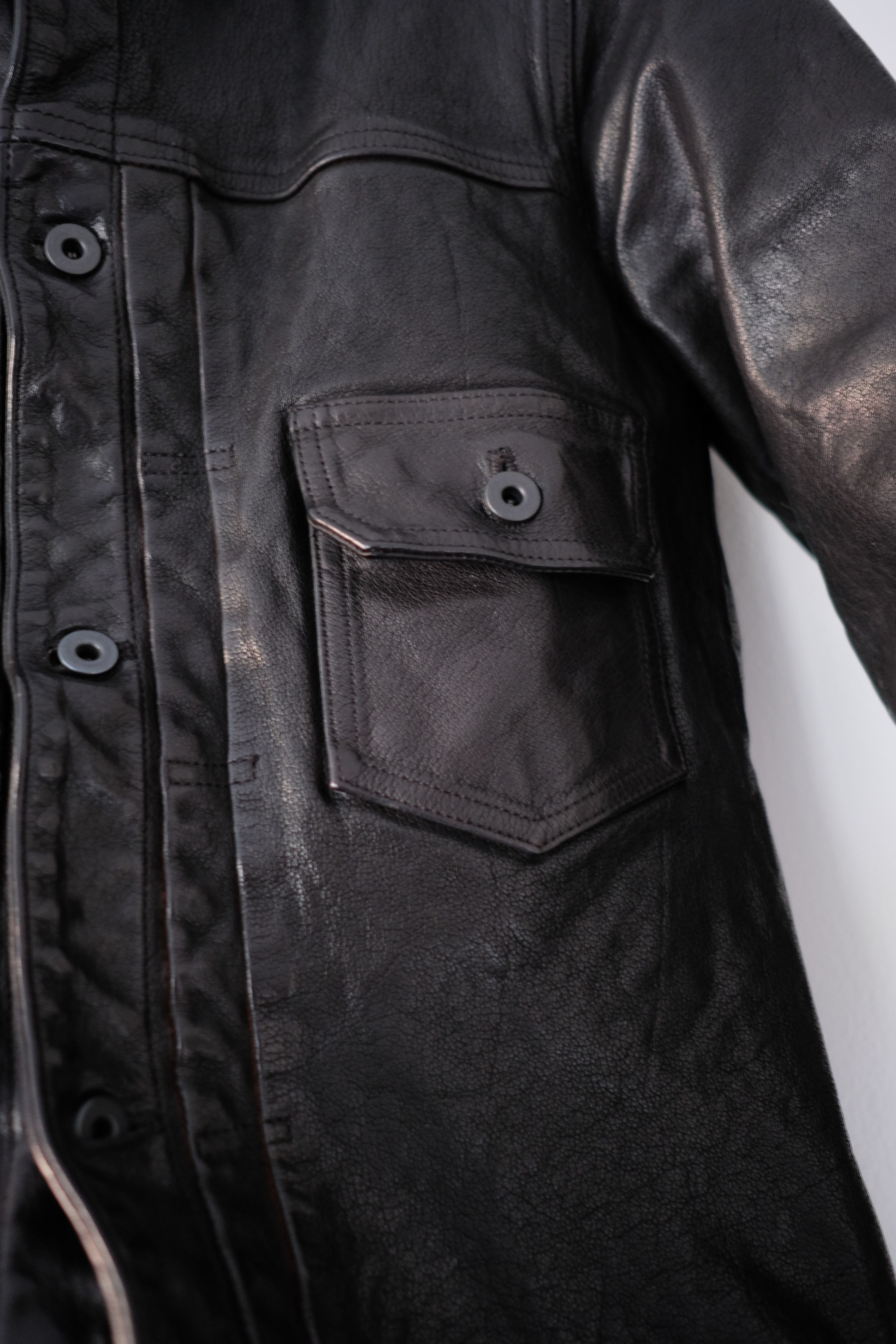 Yohji Yamamoto Yohji Yamamoto Pour Homme x Isamu Katayama Leather Jacket Size US L / EU 52-54 / 3 - 5 Thumbnail