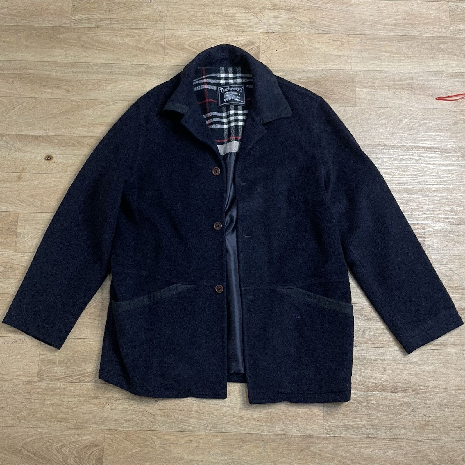 Burberry vintage burberry coat NOVA CHECK wool jacket mens blue navy Size US L / EU 52-54 / 3 - 1 Thumbnail