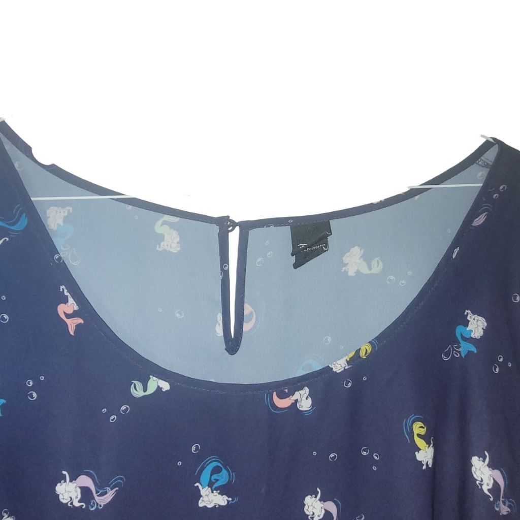 Disney Disney Navy Multicolor Mermaid Top Plus 4X Size 4XL / US 24-26 - 3 Thumbnail