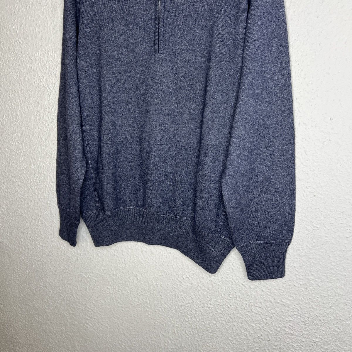 Loro Piana Loro Piana Cashmere Silk Sweater Jumper Knit Half Zip Blue Size US L / EU 52-54 / 3 - 3 Thumbnail