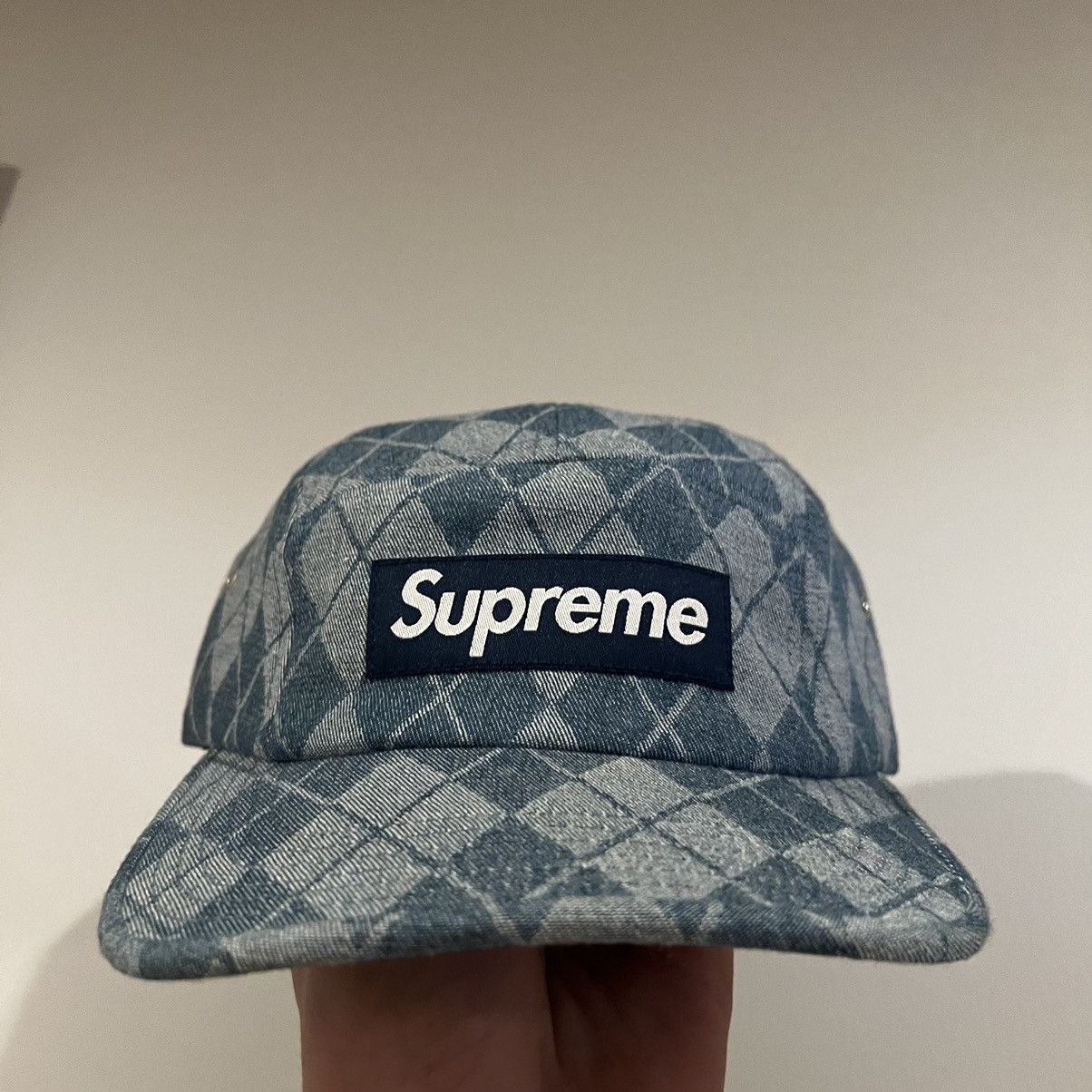 Supreme Supreme Denim Argyle Camp Cap Size ONE SIZE - 3 Thumbnail