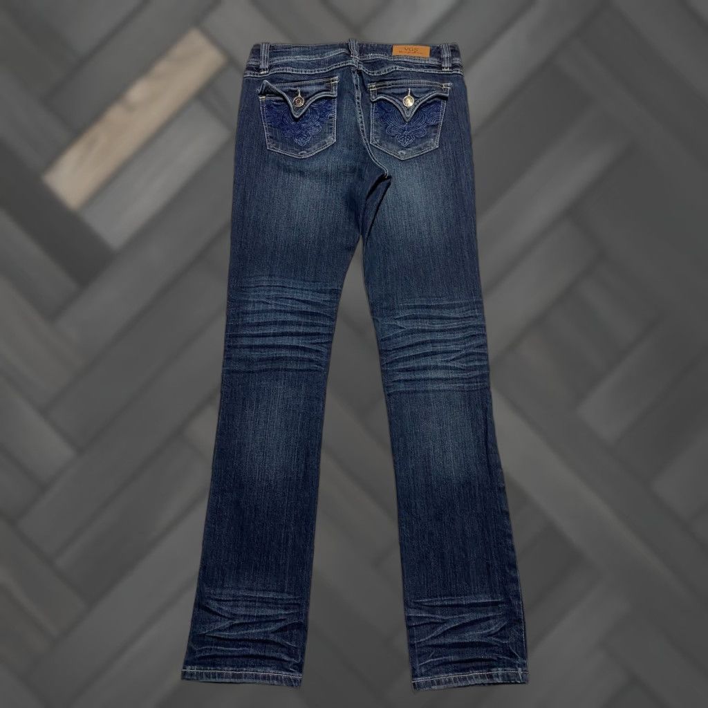 Denime VGS Jeans Womens Jeans 5-Pocket Design Straight Dark Blue Embroidered Size 6 Womens Size 28" / US 6 / IT 42 - 1 Thumbnail
