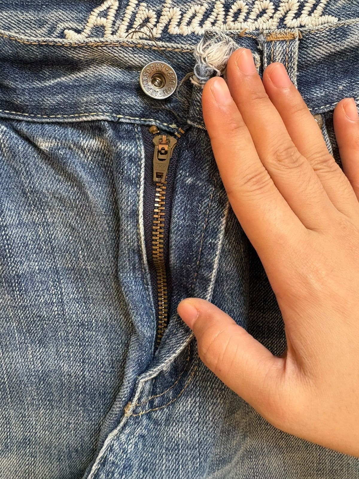 Japanese Brand SALES🔥Vintage Japanese Brand Mud Wash Distressed Jeans Size US 32 / EU 48 - 3 Thumbnail