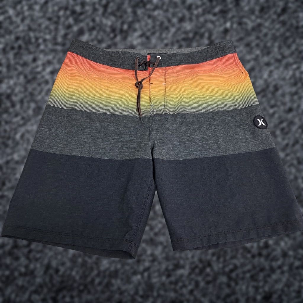 Hurley Hurley Board Shorts Mens 33 Multicolor Striped Polyester Spandex Stretch Beach Surfing Bottom Mens Size US 33 - 1 Thumbnail