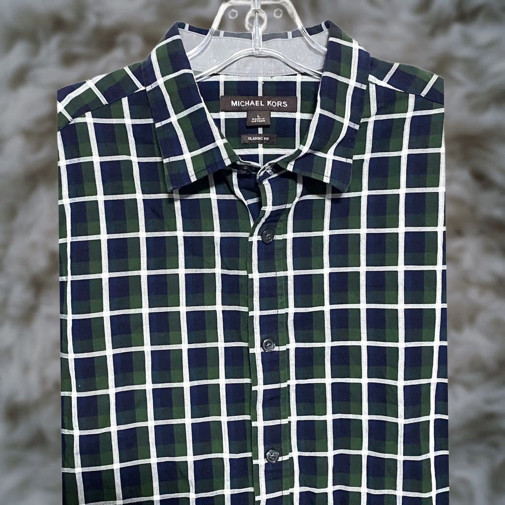 Michael Kors Michael Kors Classic Fit Button Down Long Sleeve Shirt Mens L Plaid Office Preppy Ivy League Casual Workwear Menswear Size US L / EU 52-54 / 3 - 1 Thumbnail