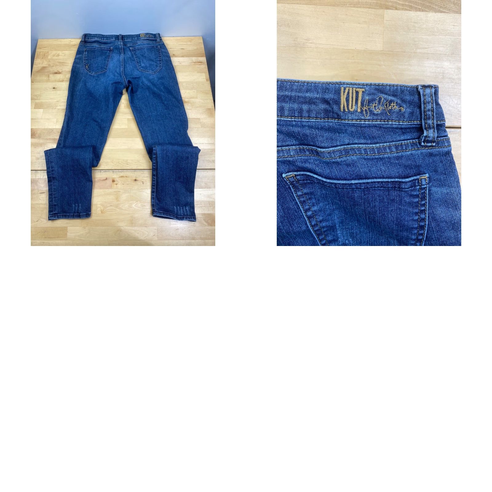 Vintage KUT from the Kloth Katy Boyfriend Jeans Womens 8 Blue Stretch Denim Casual Mid Rise 29 Inseam Jeans Womens Size 30" / US 8 / IT 44 - 9 Thumbnail