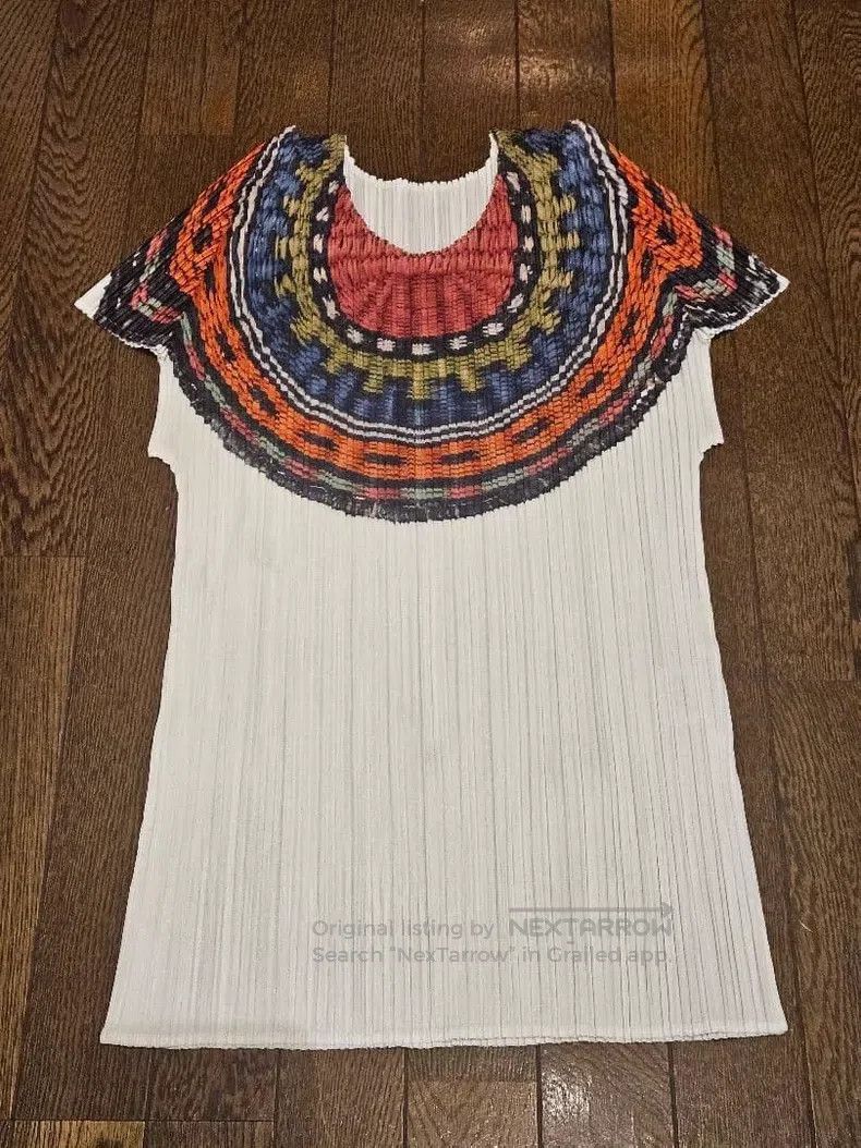 Other Issey Miyake Ethnic Style Short Sleeve Top Size L / US 10 / IT 46 - 1 Thumbnail