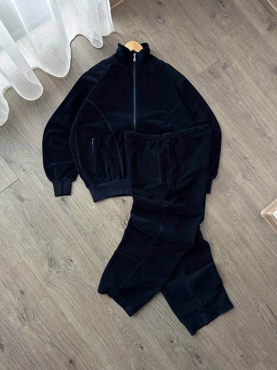 Vintage Vintage Japanese ISA Switzerland Blue Velvet Tracksuit Size 38R - 1 Thumbnail