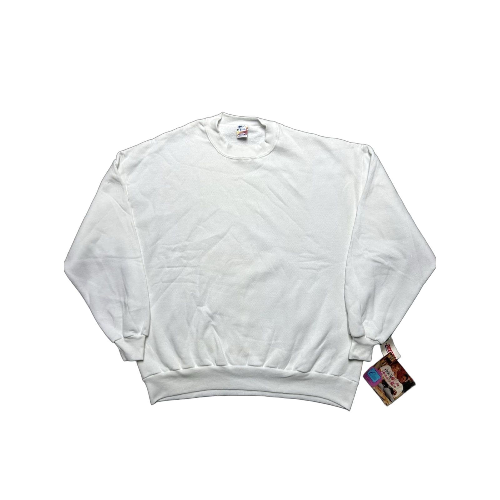 Jerzees VINTAGE 80s Jerzees Russell Sweatshirt Crewneck White DEADSTOCK NWT XXL Men Pullover Blank Plain Size US XXL / EU 58 / 5 - 1 Thumbnail