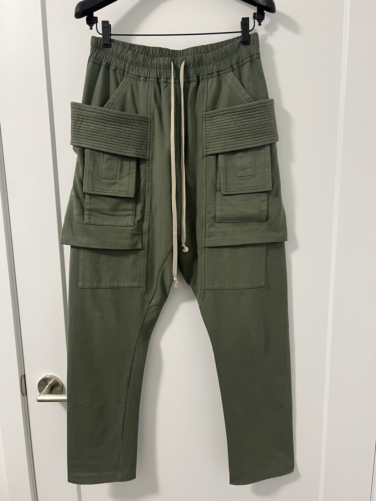 Rick Owens Drkshdw XS RIG Creatch Olive Army Green Cargo Joggers Sweatpants Size US 30 / EU 46 - 1 Thumbnail