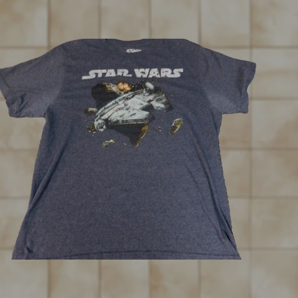 Old Navy Old Navy Mens T-Shirt Short Sleeve Blue Star Wars Logo Henley Cotton Knit L Regular Discoloration under arms Size US L / EU 52-54 / 3 - 1 Thumbnail