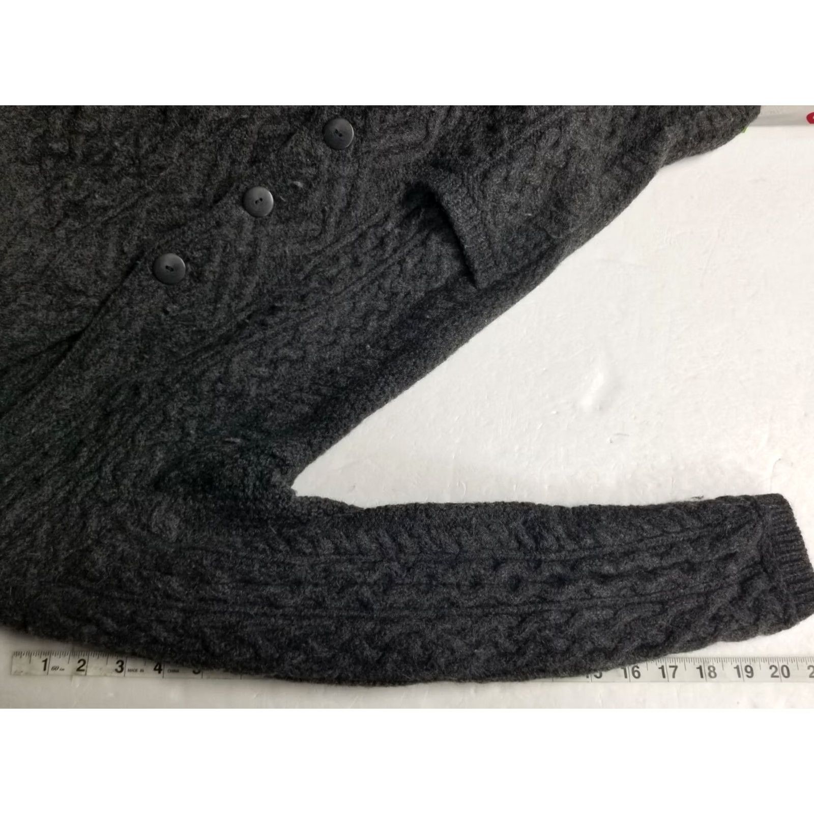 Vintage Aran Mor Sweater Women Small Merino Wool Heavy Gray Cable Knit Full Zip Pockets Collared 100% Merino Ireland Modern Outdoor Classic Womens Size S / US 4 / IT 40 - 7 Thumbnail