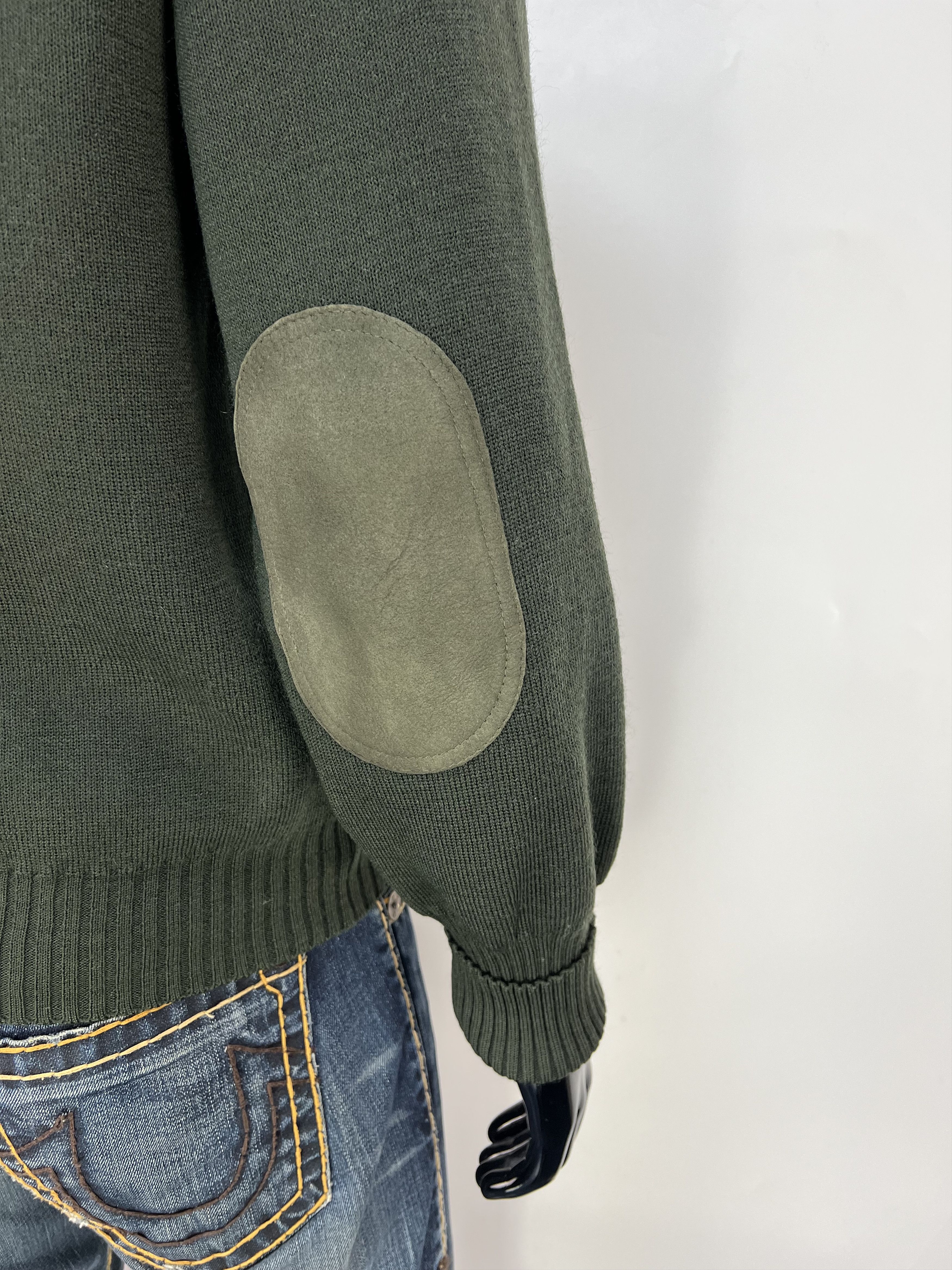 Burberry 90s Burberrys Vintage Wool Knit Sweater Shoulder Elbow Patch Size US L / EU 52-54 / 3 - 13 Thumbnail