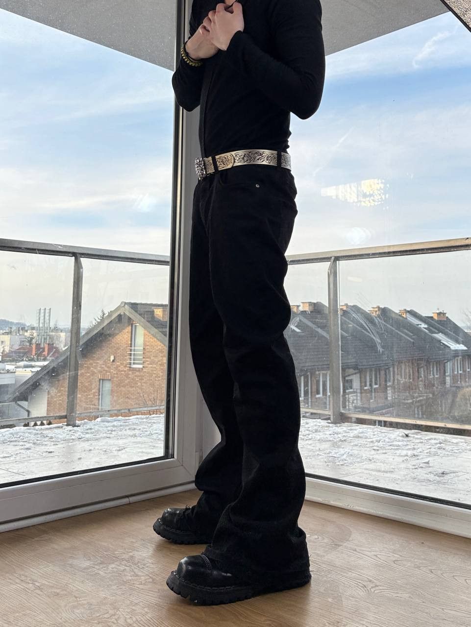 Japanese Brand flare bootcut custom black jeans Size US 34 / EU 50 - 5 Thumbnail