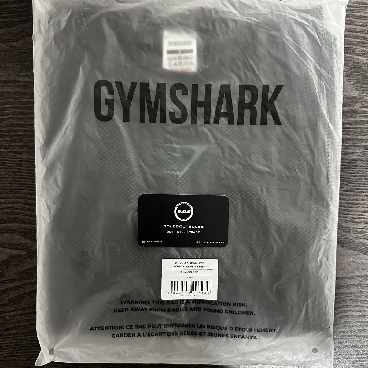 Gymshark Onyx 5 Long Sleeve Shirt ‘Black/Green’ - Size Large