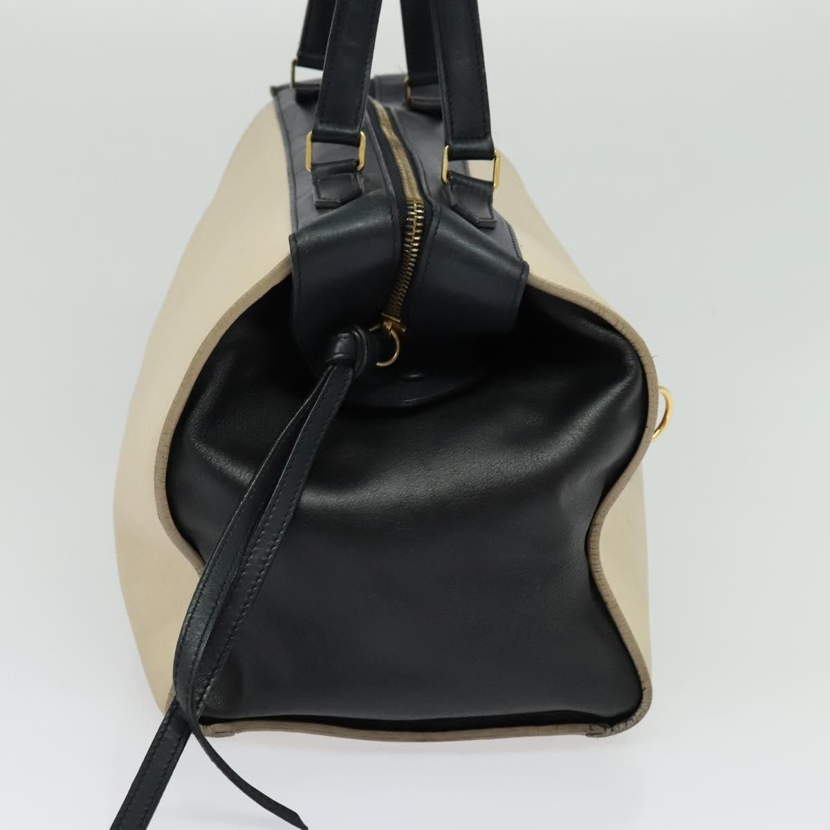 CELINE Ring Bag Hand Bag Leather Beige Gold