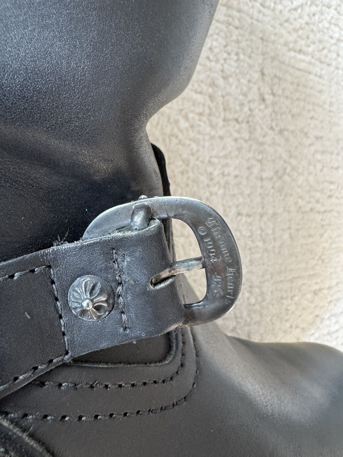 Chrome Hearts Chrome Hearts x Wesco Black Engineer Leather Boots Size US 5.5 / IT 35.5 - 14 Thumbnail