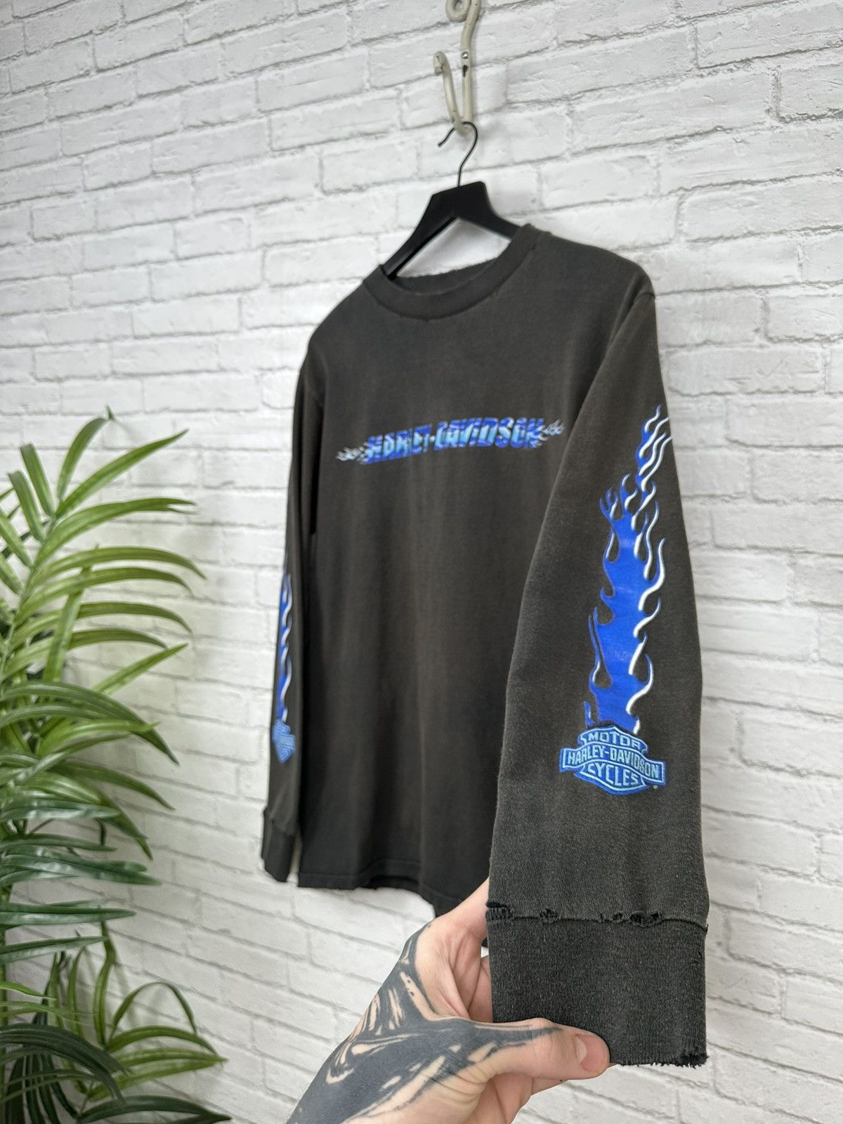 Harley Davidson (S) SICK THRASHED FADED Harley Davidson Long Sleeve T Shirt Size US S / EU 44-46 / 1 - 2 Thumbnail