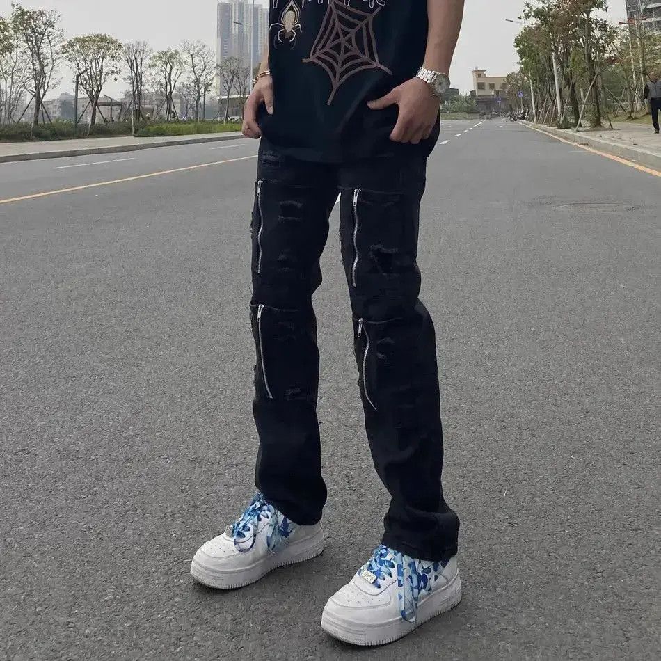 Japanese Brand Zipper High Street Multi Pocket Jeans Size US 32 / EU 48 - 2 Thumbnail