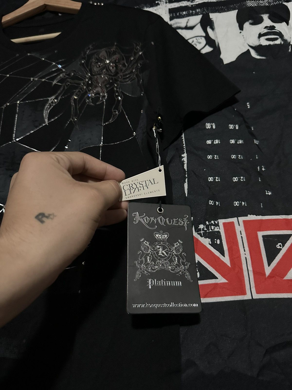 Affliction × Vintage Crazy grunge Konquest spider rhinestone shirt Size US M / EU 48-50 / 2 - 6 Thumbnail