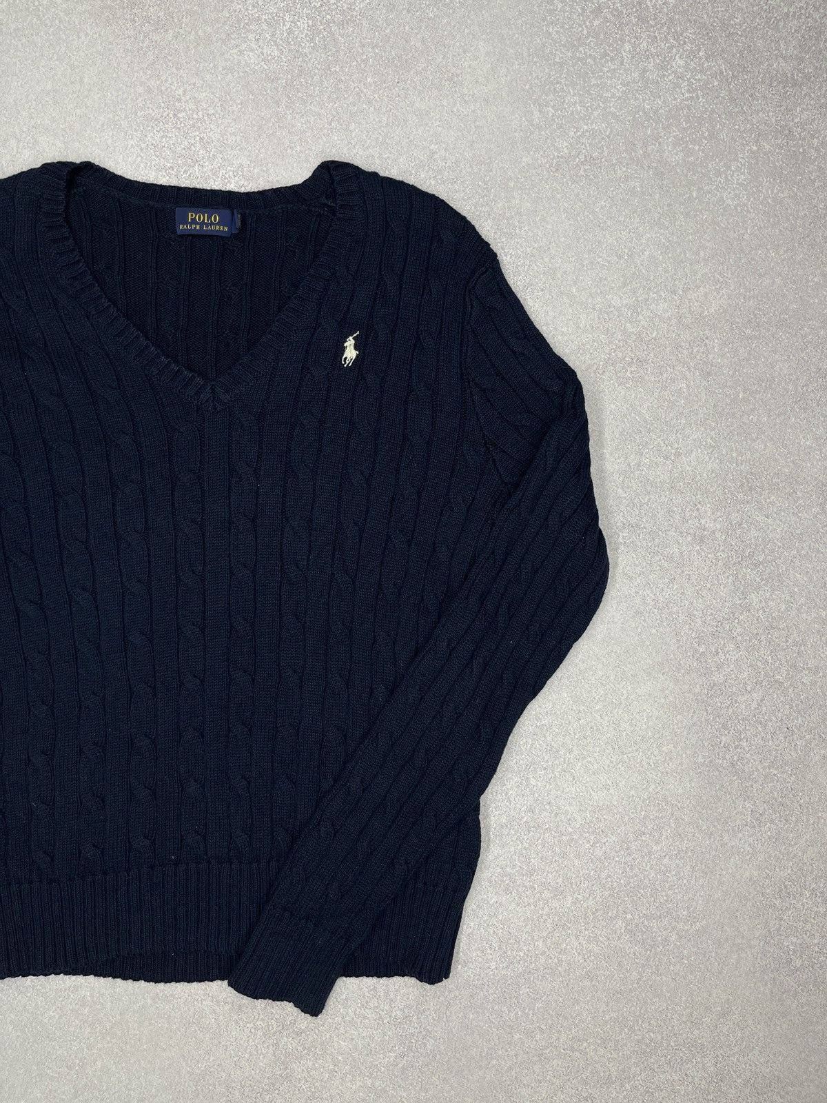 Polo Ralph Lauren Mens Polo Ralph Lauren Knitted Pullover Navy Y2K Rugby Size US L / EU 52-54 / 3 - 3 Thumbnail
