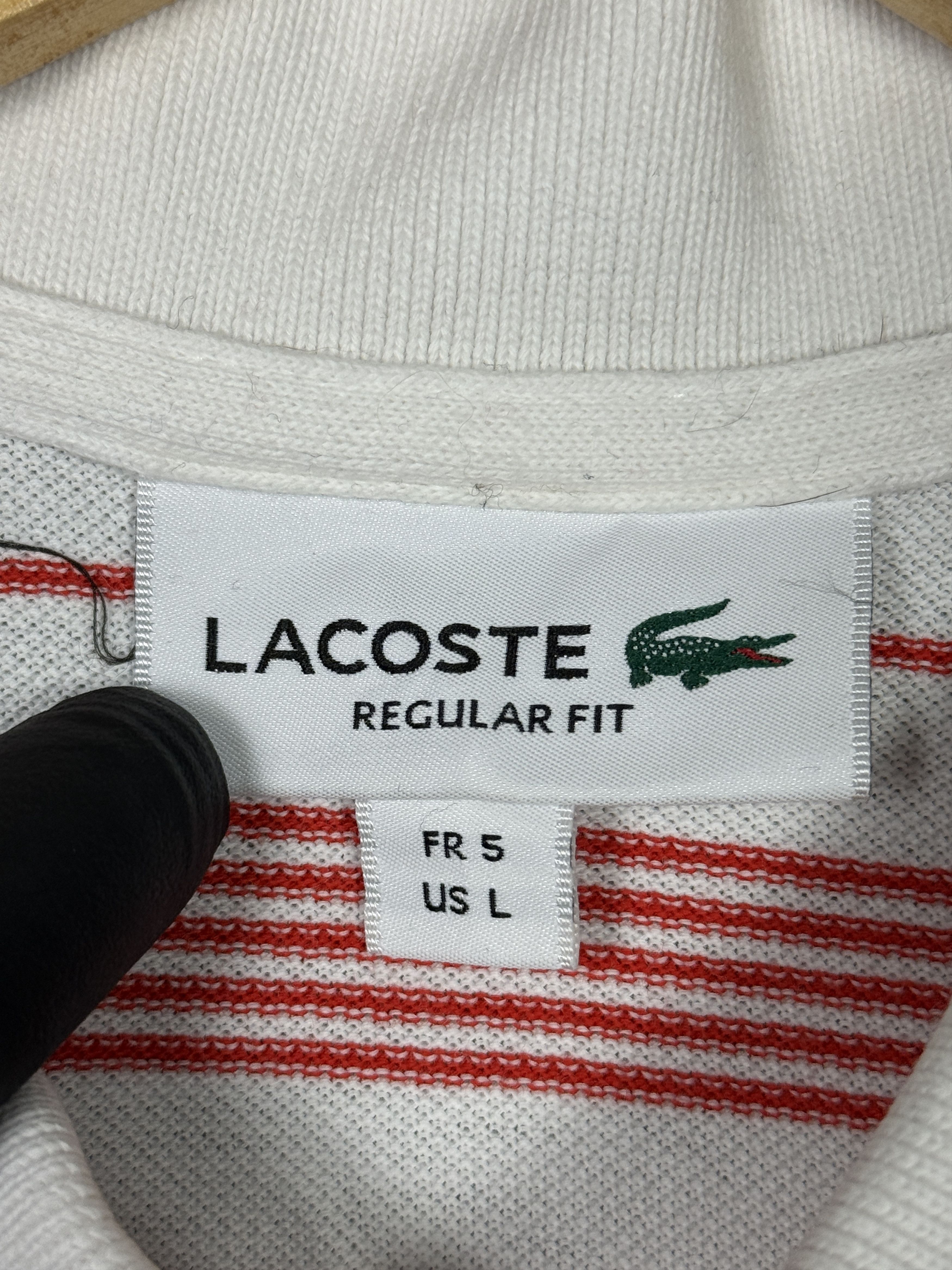 Lacoste Lacoste polo shirt white with red stripes mini logo old mone Size US L / EU 52-54 / 3 - 5 Thumbnail
