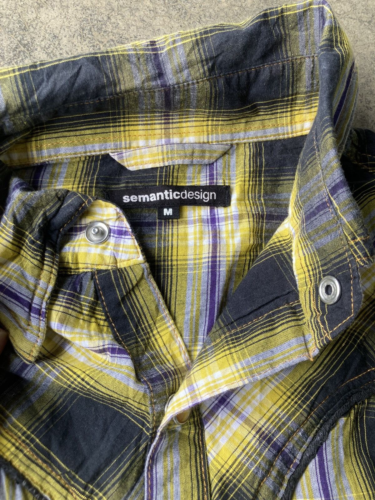 semanticdesign Semantic Design Western Plaid Shirt Snap Button Yellow Check Size US L / EU 52-54 / 3 - 7 Thumbnail