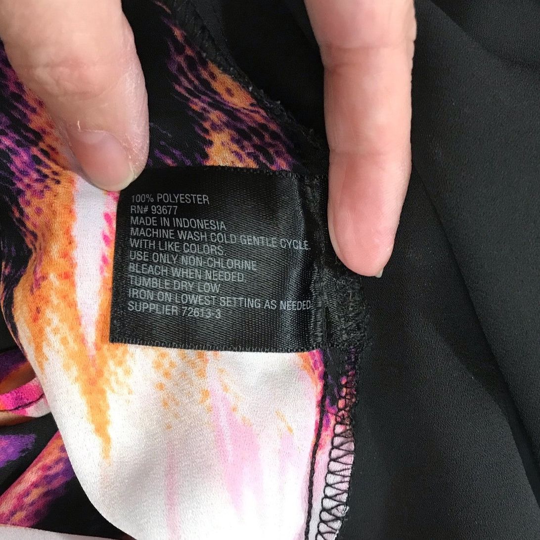 Worthington Worthington Abstract V-Neck Adjustable 3/4 Sleeve Blouse 3X Size 3XL / US 20-22 - 5 Thumbnail