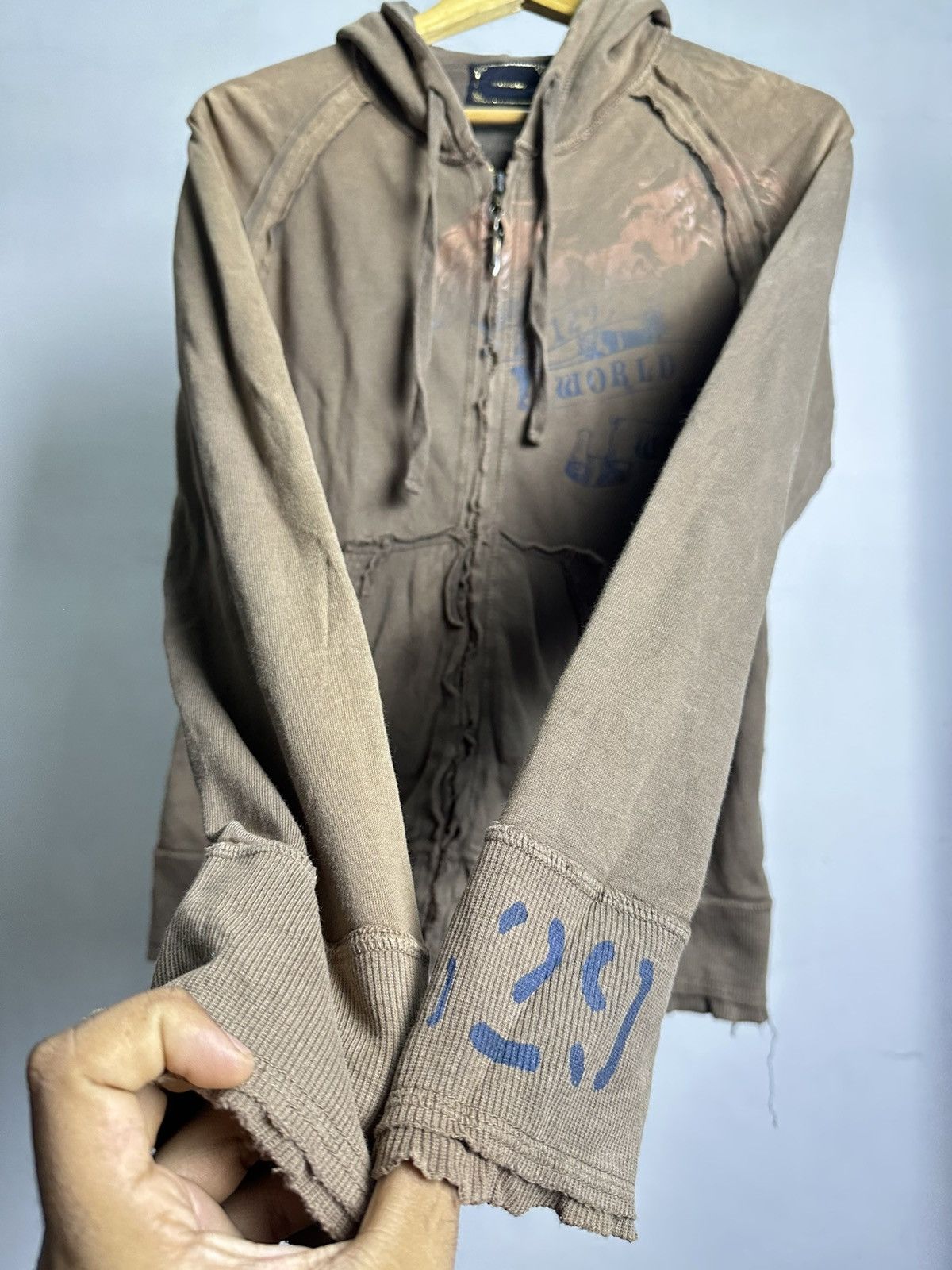 If Six Was Nine 291295 Homme Grunge Ripped Hoodie Y2k Punk Size US M / EU 48-50 / 2 - 12 Thumbnail