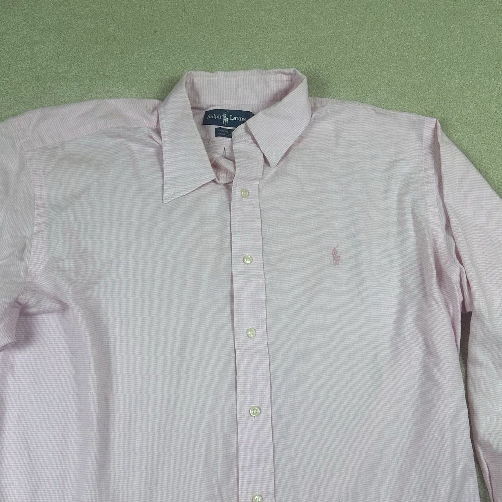 Charles Tyrwhitt Ralph Lauren Dress Shirt Mens 17.5 32 Pink Striped Size 46R - 3 Thumbnail