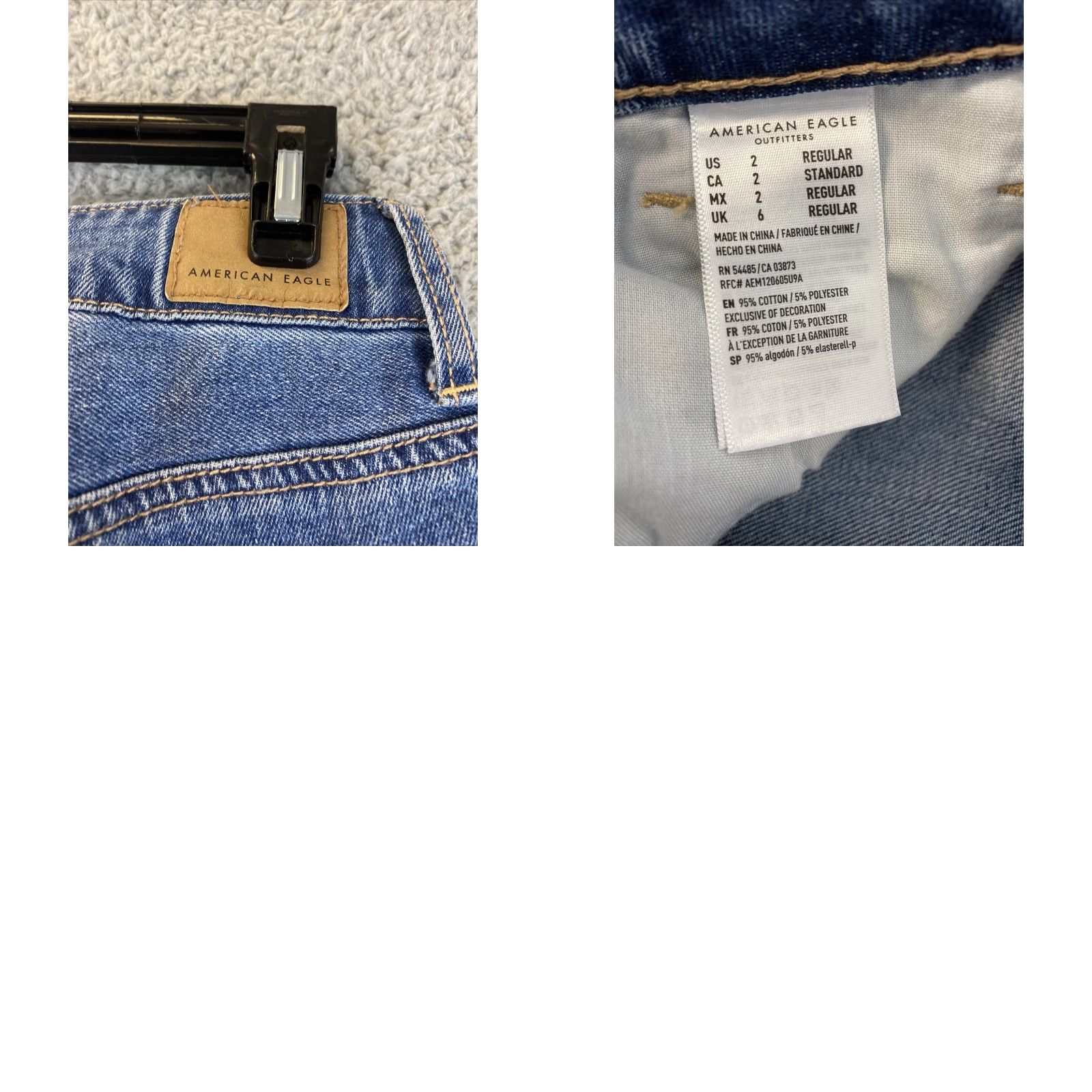 American Eagle Outfitters American Eagle Jeans Women’s Size 2 Long Stretch Distressed Blue Denim Jegging Size 26" / US 2 / IT 38 - 8 Thumbnail