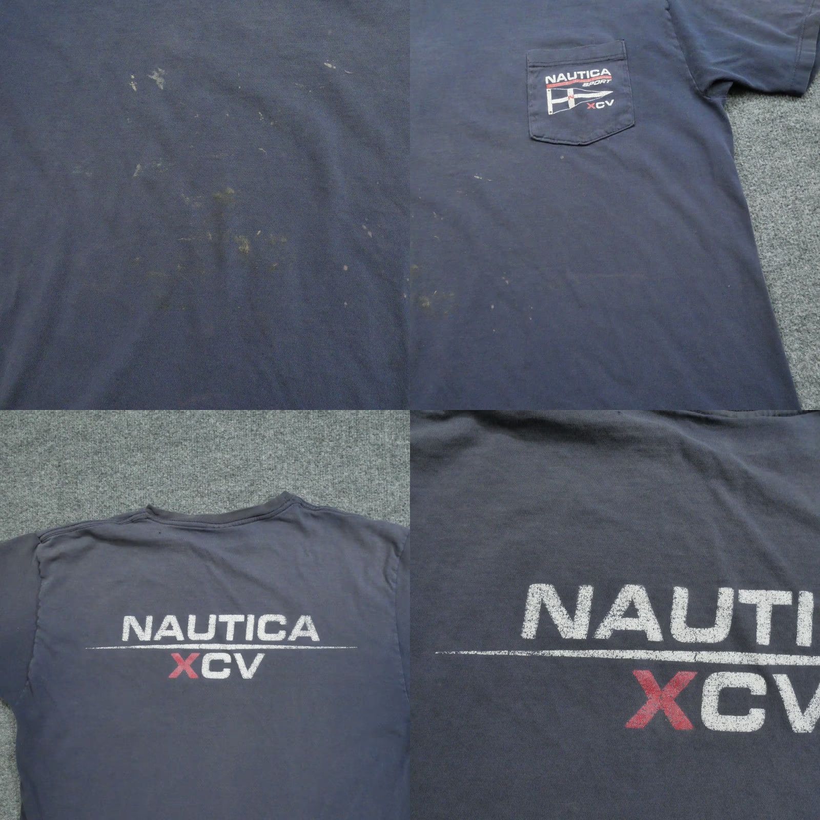 Nautica VINTAGE Nautica T Shirt Mens Large Blue Distressed Grunge Sailing Pocket 90s Size US L / EU 52-54 / 3 - 8 Thumbnail