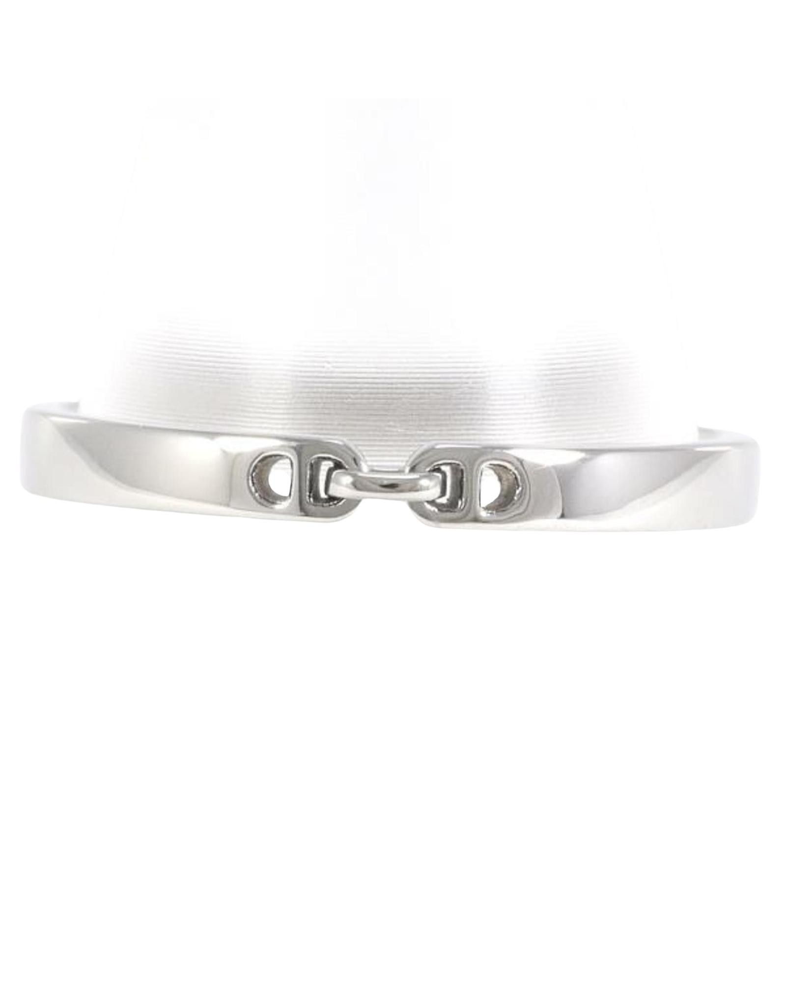 image of Platinum Band Ring With Elegant Design By Hermes in Silver, Women's
