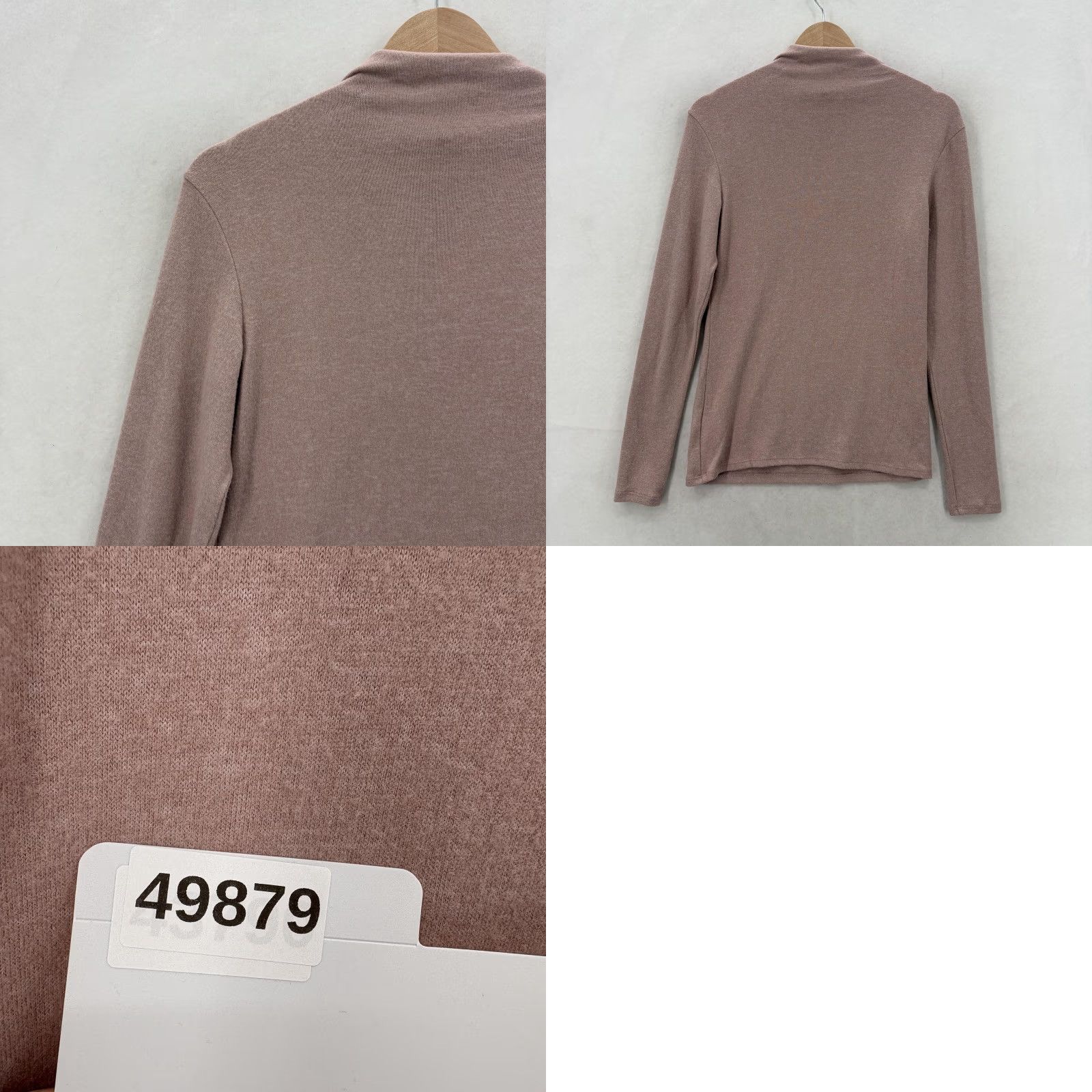 Express Express Pink Beaded Mock Neck Long Sleeve Sweater Womens Medium Knit Pullover, Lightweight, Jewel, Rhinestone Accents, Fall Casual Size M / US 6-8 / IT 42-44 - 9 Thumbnail