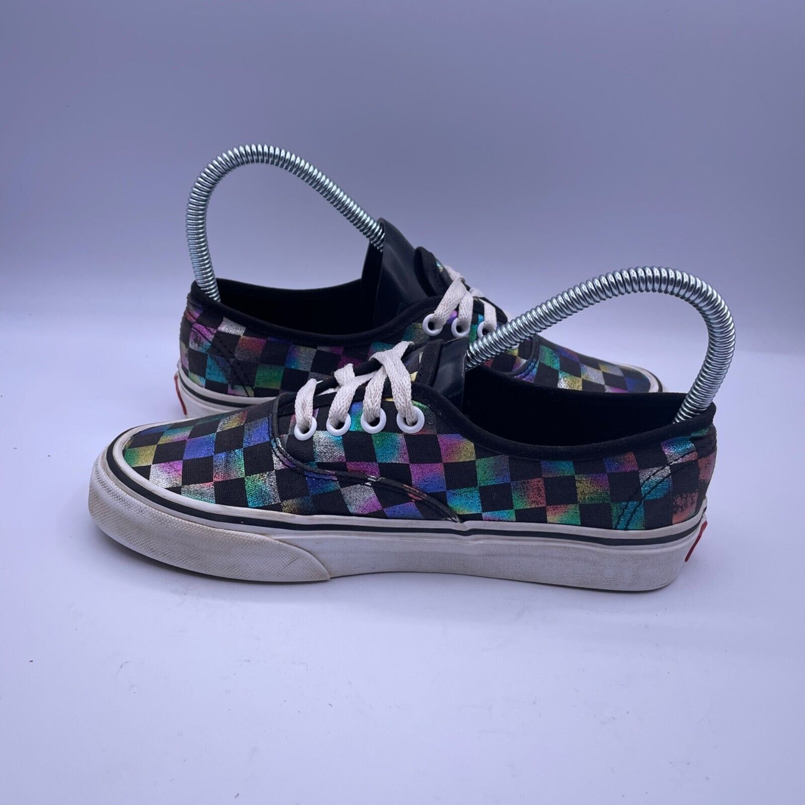 Vans Vans Authentic Iridescent Check Black Canvas Shoes Womens 6 Size US 6 / IT 36 - 6 Thumbnail