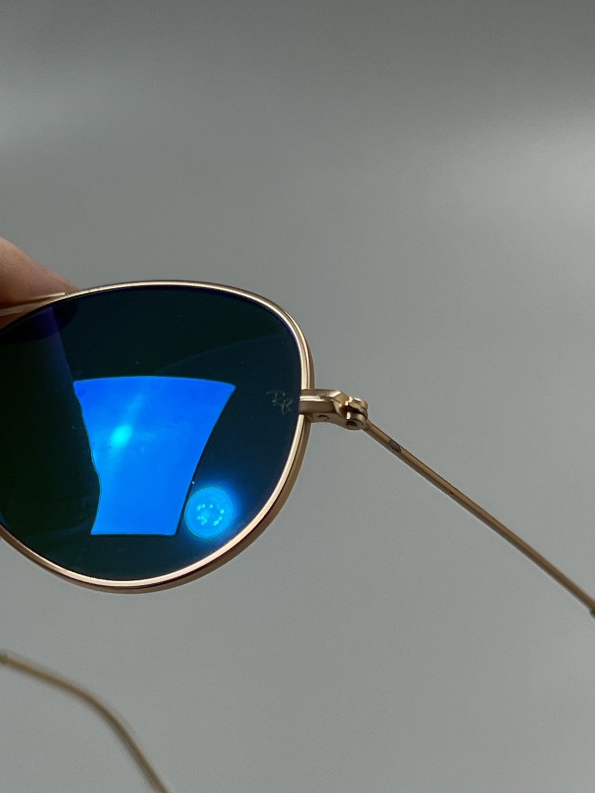 RayBan RayBan Gold Frame Chameleon Aviator Sunglasses (Y0547) Size ONE SIZE - 3 Thumbnail
