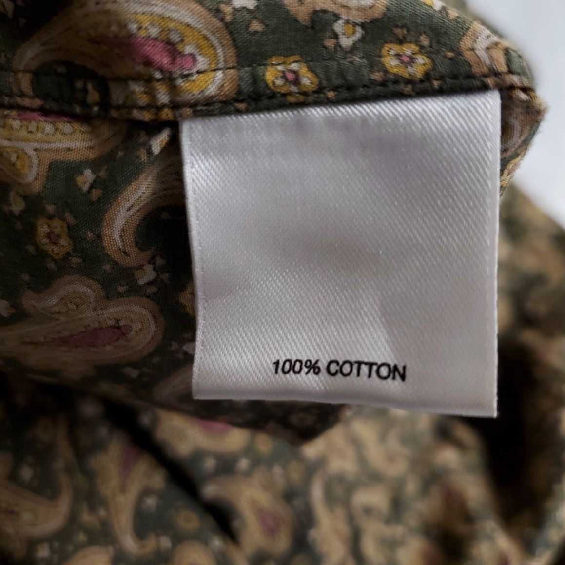 Cremieux Cremieux Shirt Mens Medium Green Paisley 100% Cotton Long Sleeve 90s Retro Mod Size US M / EU 48-50 / 2 - 5 Thumbnail