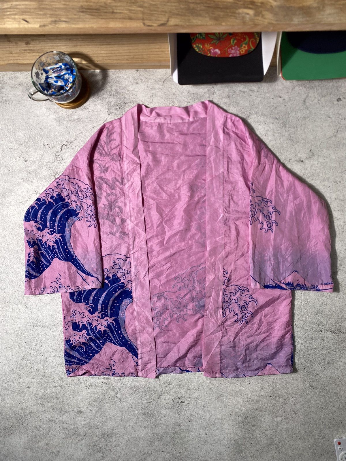 Komono RARE Jpn Brand Kimono Koi Fish VS Dragon Size ONE SIZE - 1 Thumbnail